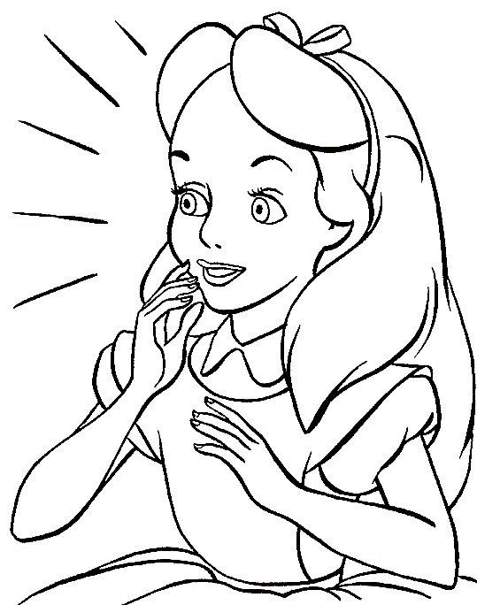 Plansa de colorat cu Alice in Tara minunilor 11 3